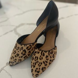 Franco Sarto Pointed Toe Leopard Flats